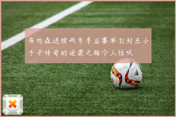 布伦森连续两年季后赛单打封王小个子传奇的逆袭之路令人惊叹